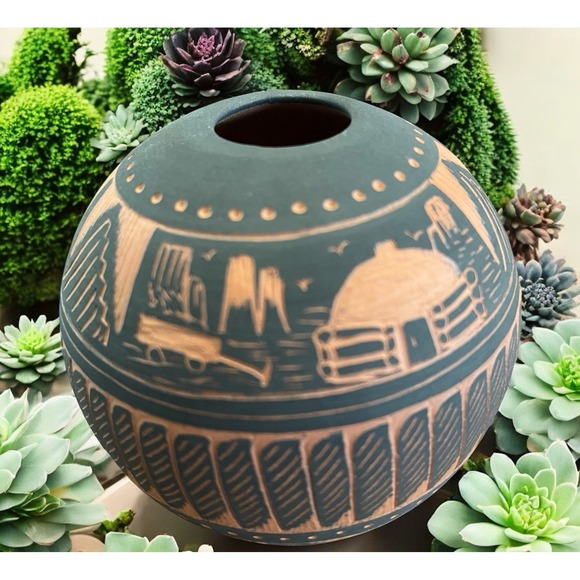 Native American Pottery Cnayon De Chelly Chinle‎ Arizona Jackie Yazzie Sgraffito - Picture 8 of 11